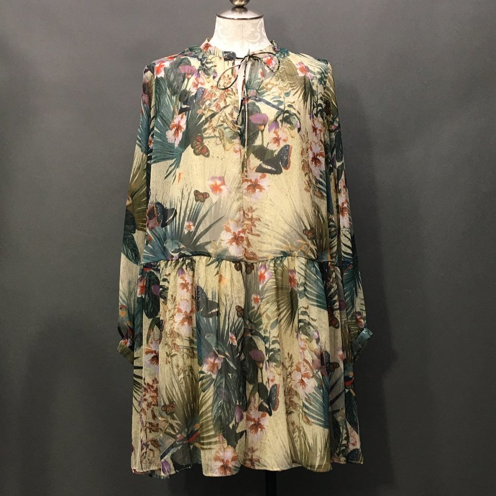 H&M Peasant Sheer, Pattern, Size: 10